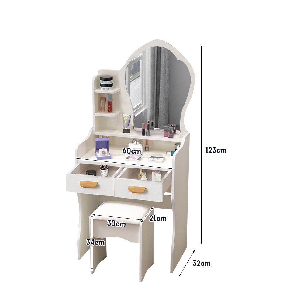 LIVARA 60CM Length Princess Mirror Dressing Table With Stool