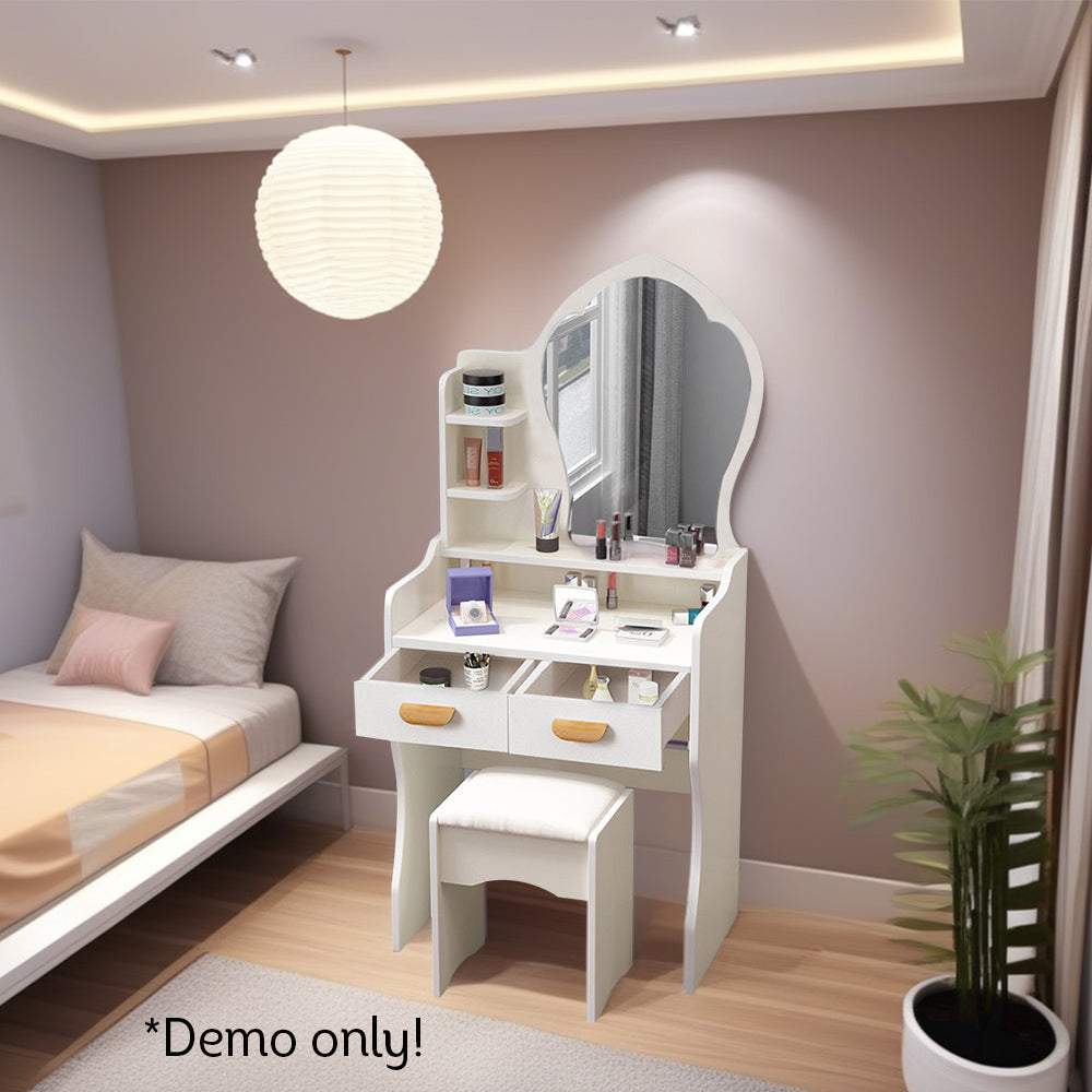 LIVARA 60CM Length Princess Mirror Dressing Table With Stool
