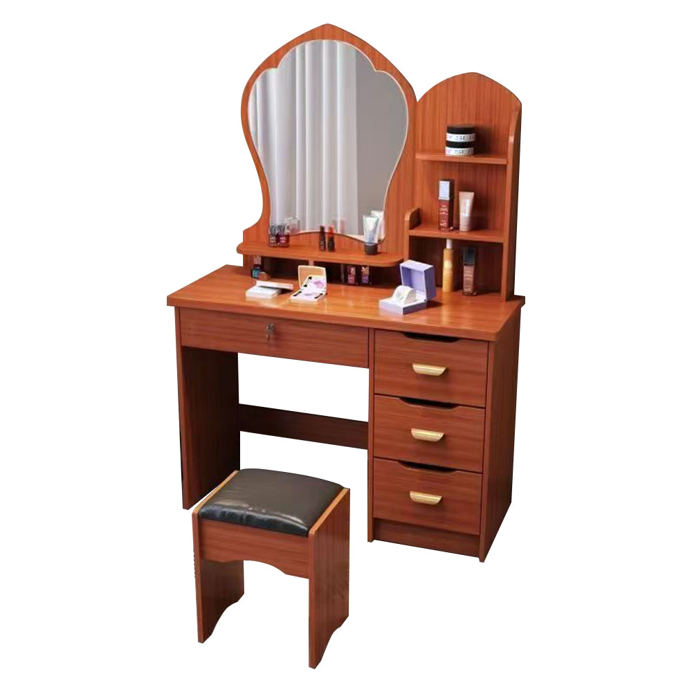 LIVARA 70-80CM Length Princess-Style Large Mirror Dressing Table With Stool