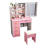 LIVARA 198 80CM Length Sliding Large Mirror Dressing Table With Stool Or LED Light