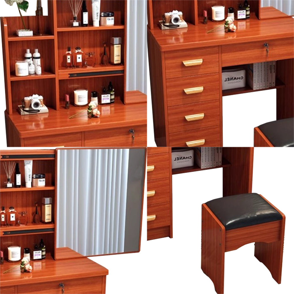 LIVARA 198 80CM Length Sliding Large Mirror Dressing Table With Stool Or LED Light