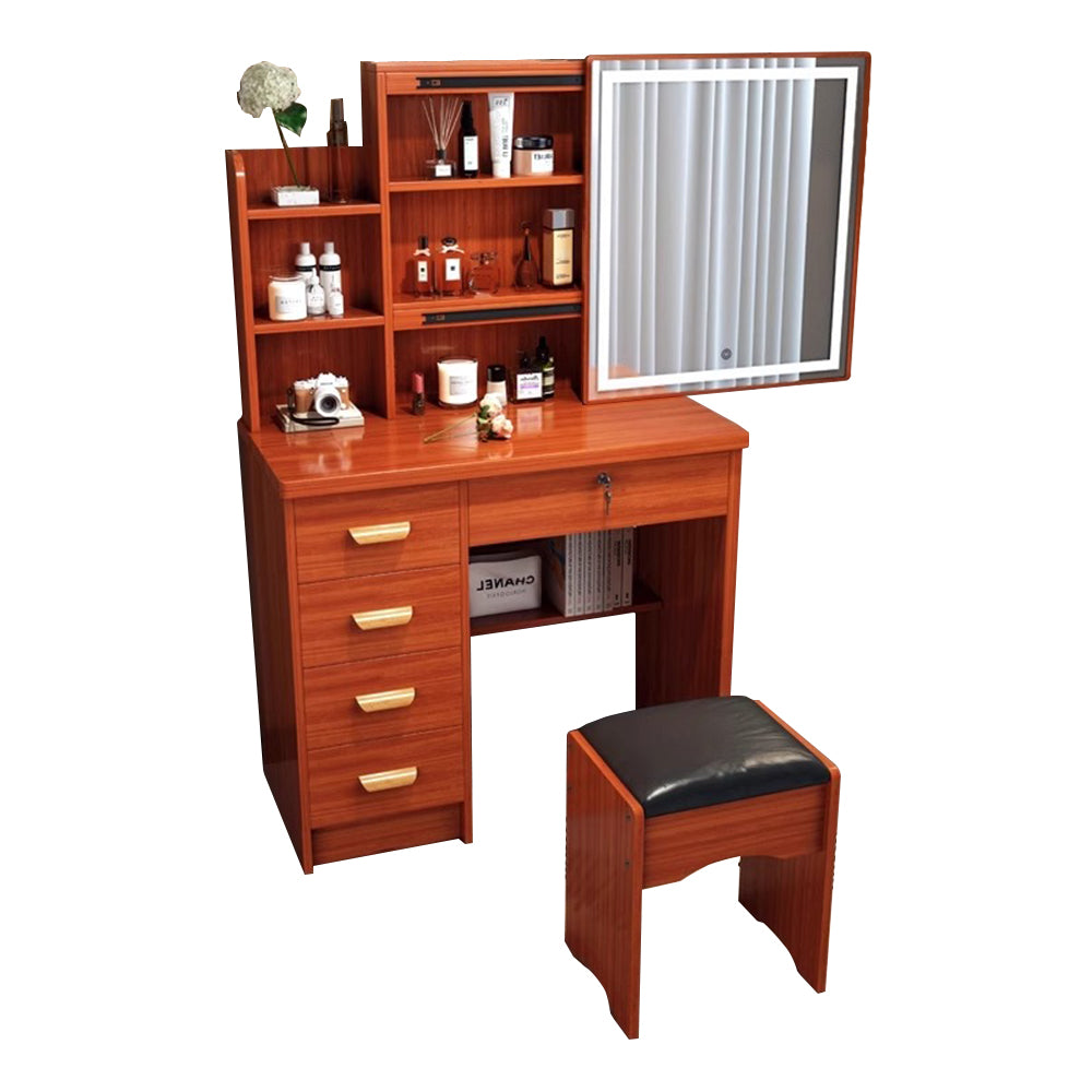 LIVARA 198 80CM Length Sliding Large Mirror Dressing Table With Stool Or LED Light