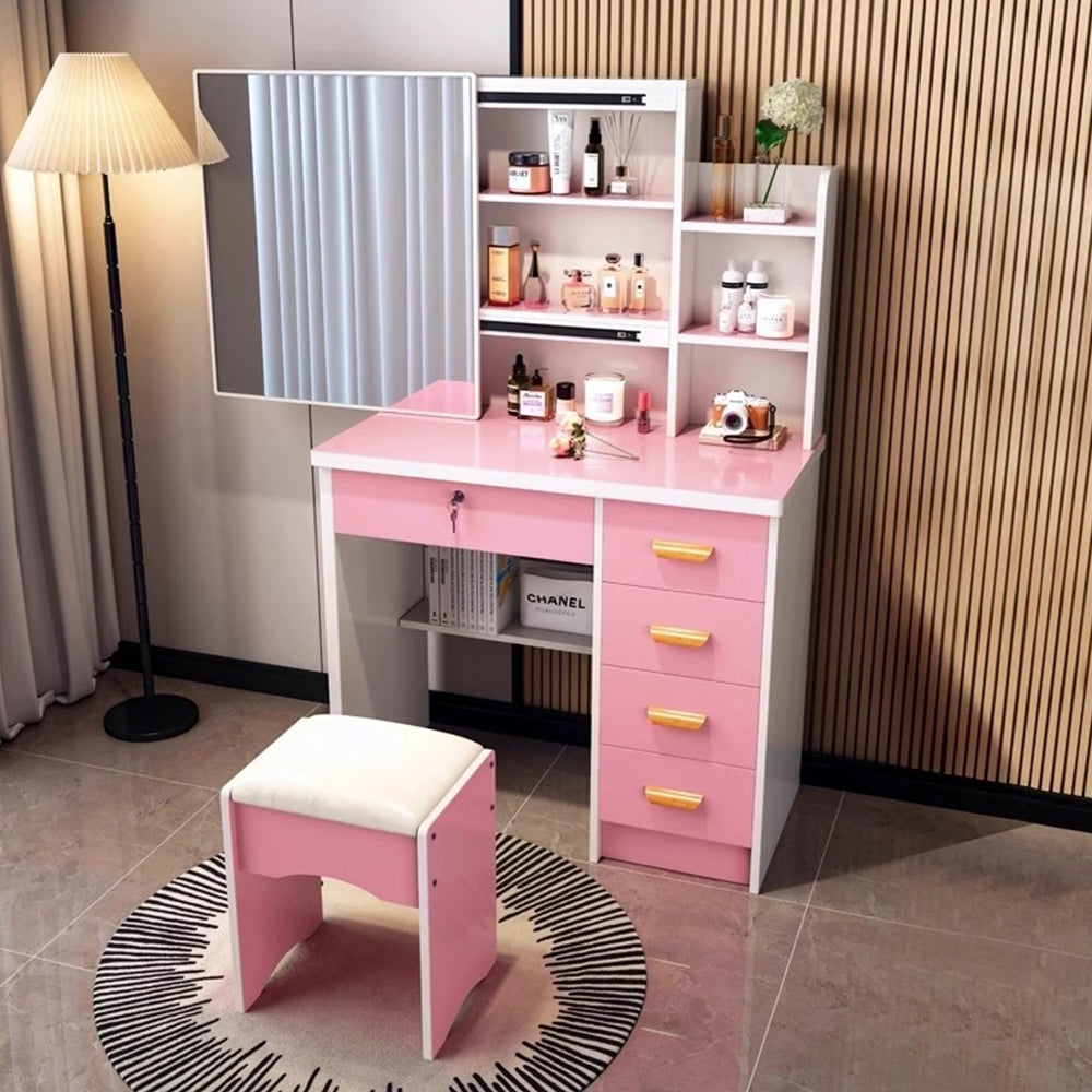 LIVARA 198 80CM Length Sliding Large Mirror Dressing Table With Stool Or LED Light