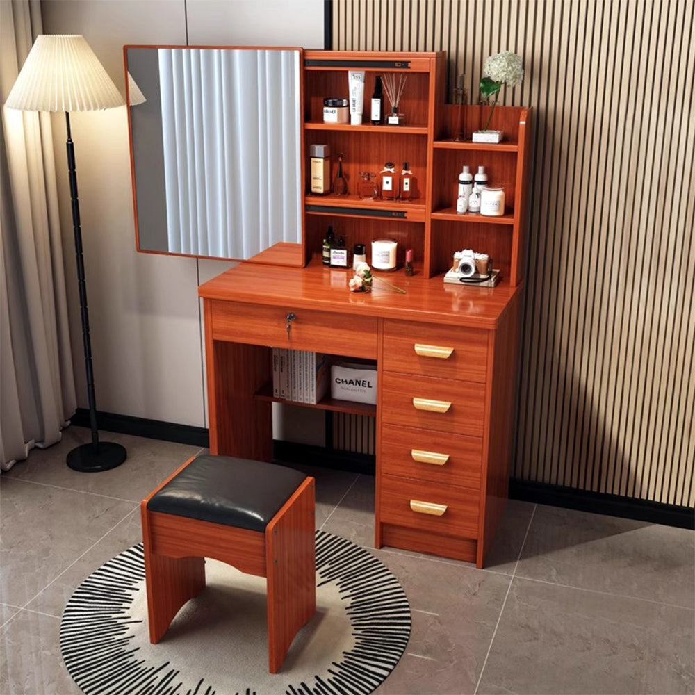 LIVARA 198 80CM Length Sliding Large Mirror Dressing Table With Stool Or LED Light