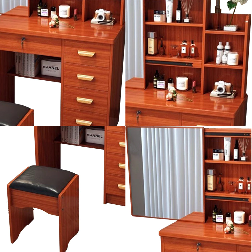 LIVARA 198 80CM Length Sliding Large Mirror Dressing Table With Stool Or LED Light