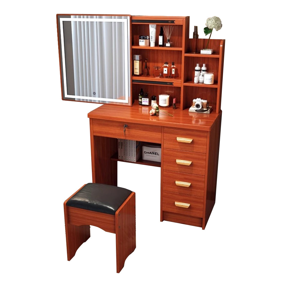 LIVARA 198 80CM Length Sliding Large Mirror Dressing Table With Stool Or LED Light