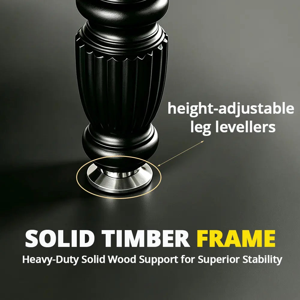 QUESLA 7/8/9FT Slate Pool Table 20mm Slate Solid Timber Adjustable Levellers for Home Club Office - Black Frame & Purple Felt