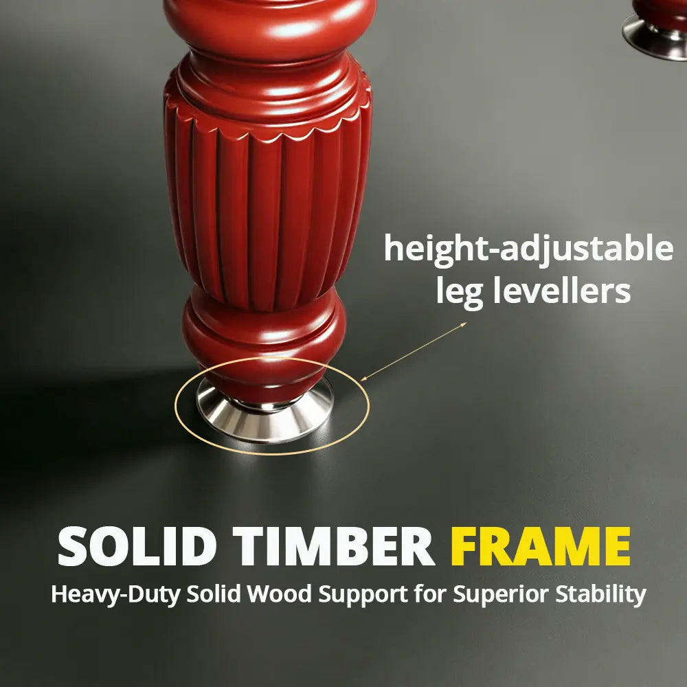 QUESLA 7/8/9FT Slate Pool Table 20mm Slate Solid Timber Adjustable Levellers for Home Club Office - Walnut Frame & Purple Felt