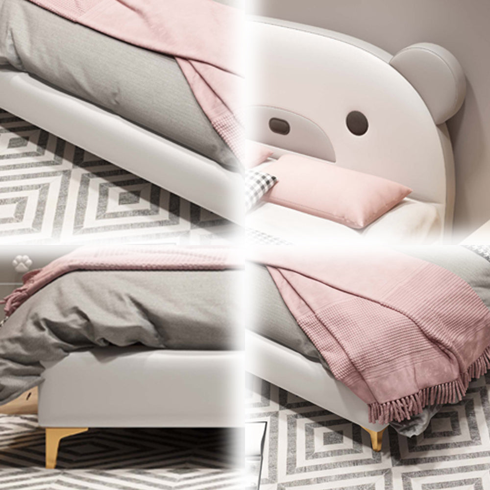 LUXORA B1412 150/180cm Solid Wood Frame Cartoon Bear-Shaped Kids Bed