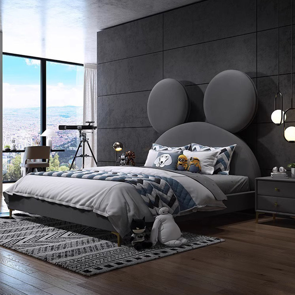 LUXORA CB1112 150/180cm Solid Wood Frame Cartoon Mouse Ear-Shaped Children's Bed