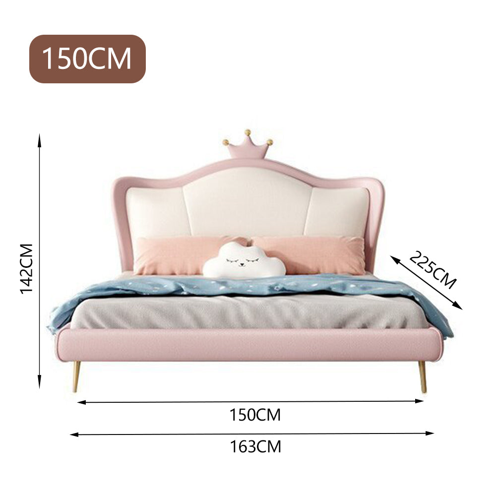 LUXORA CB1114 150/180cm Solid Wood Frame Cartoon Crown-Shaped Kids Bed