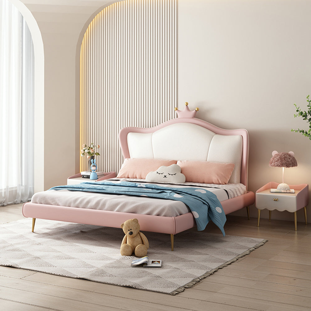 LUXORA CB1114 150/180cm Solid Wood Frame Cartoon Crown-Shaped Kids Bed