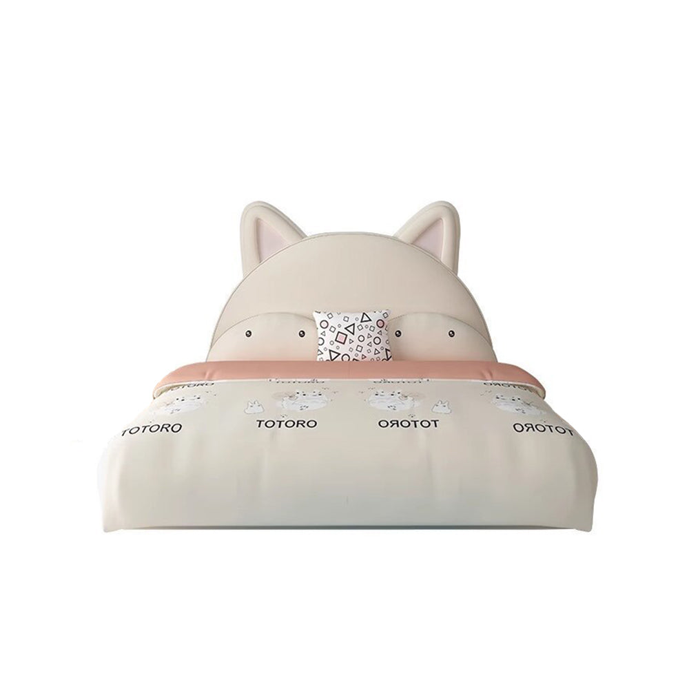 LUXORA CB1116 150/180cm Solid Wood Frame Cartoon Cat Ear-Shaped Kids Bed