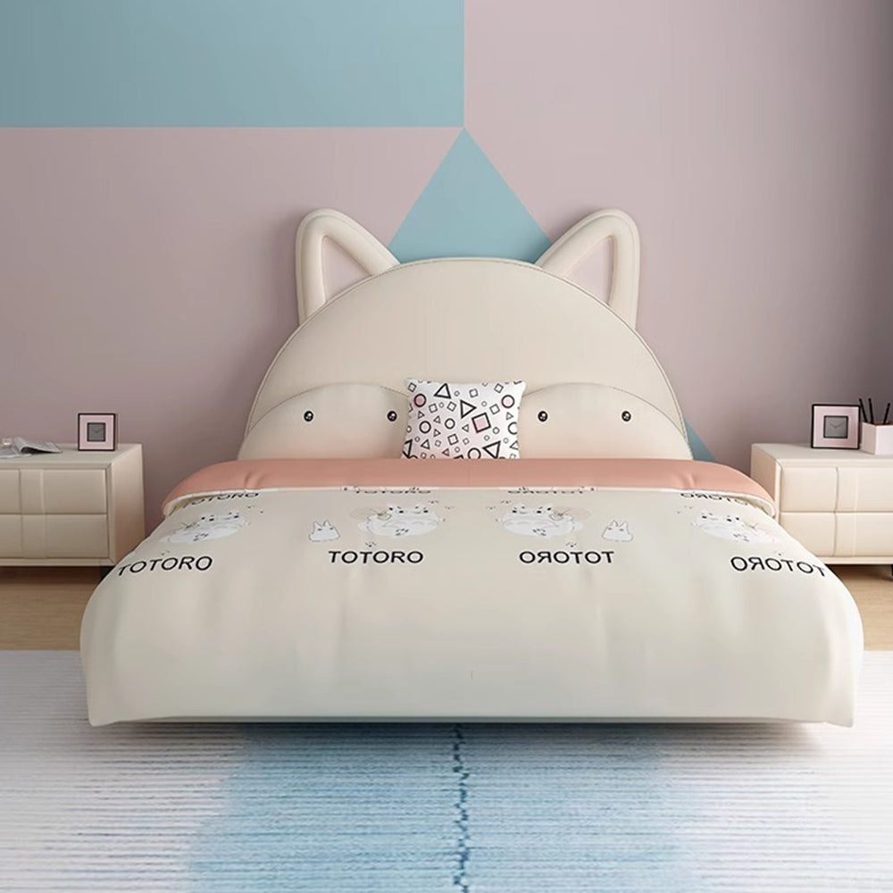 LUXORA CB1116 150/180cm Solid Wood Frame Cartoon Cat Ear-Shaped Kids Bed