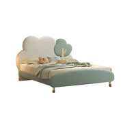 LUXORA CB1118 150/180cm Solid Wood Frame Cartoon Cloud-Shaped Kids Bed-Tech Fabric