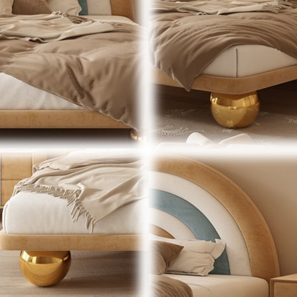 LUXORA CB1144 150/180cm Solid Wood Frame Cartoon Rainbow-Shaped Kids Bed