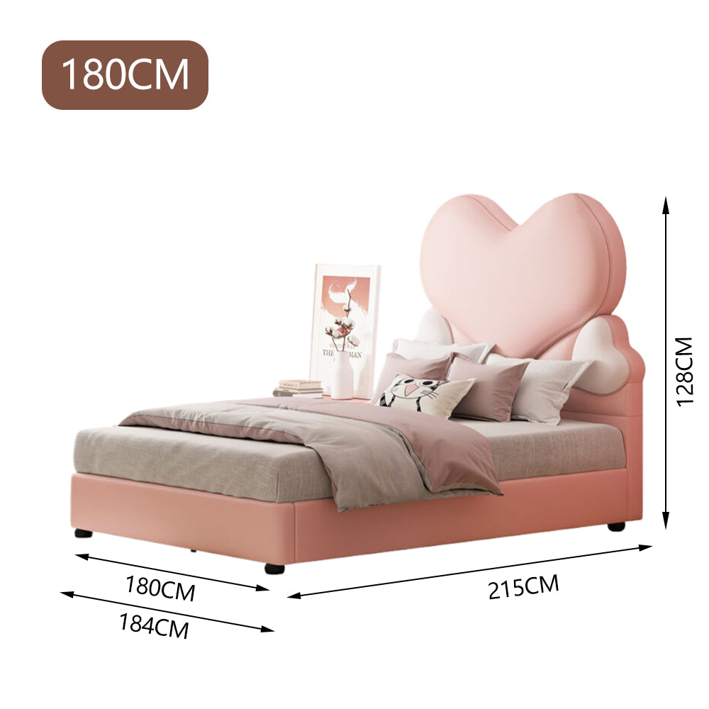 LUXORA CB1148 150/180cm Solid Wood Frame Cartoon Heart-Shaped Kids Bed