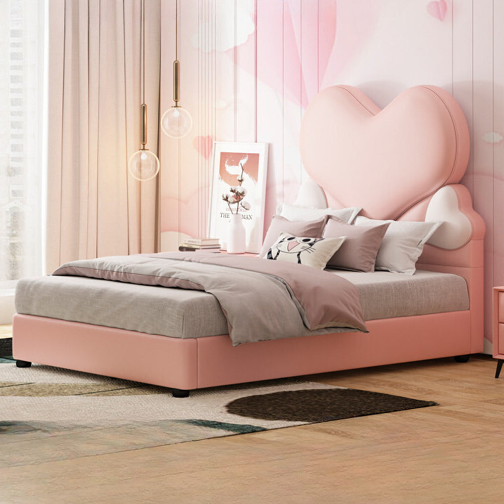 LUXORA CB1148 150/180cm Solid Wood Frame Cartoon Heart-Shaped Kids Bed