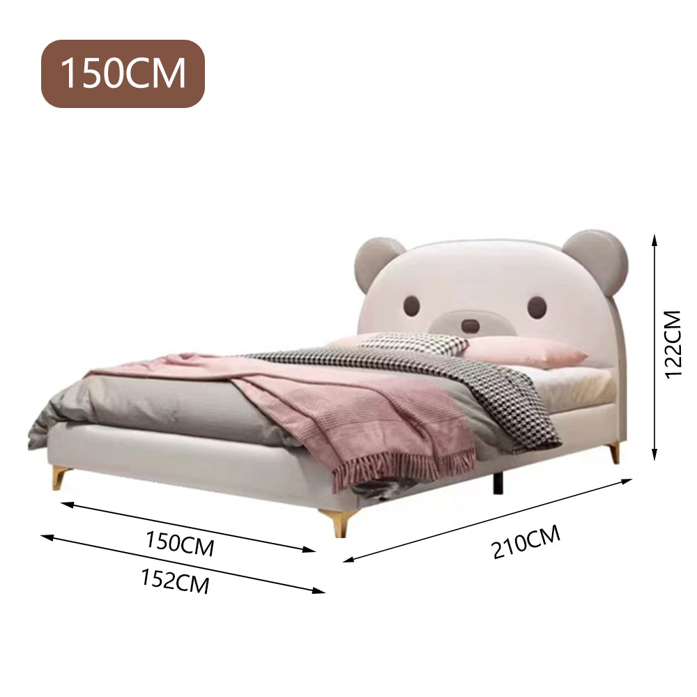 LUXORA CB1193 150/180cm Solid Wood Frame Cartoon Bear-Shaped Kids Bed