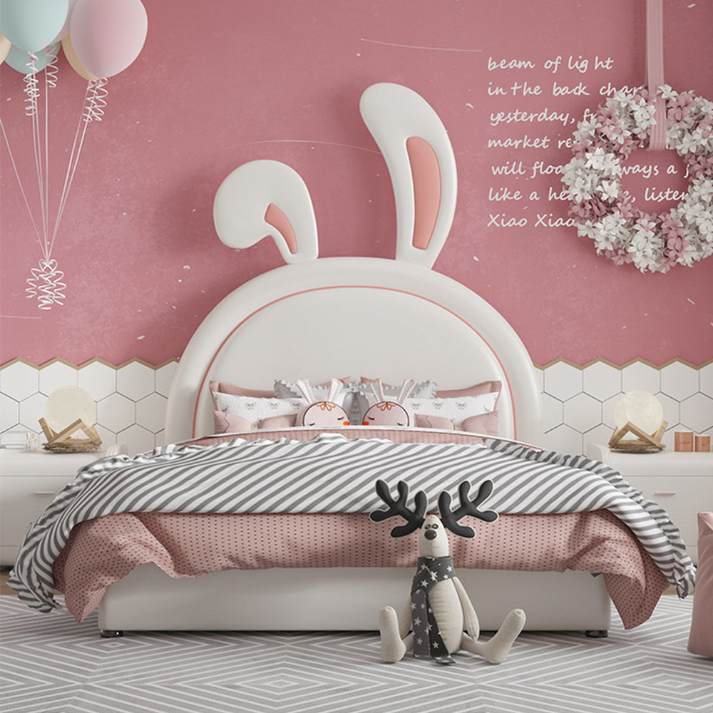 LUXORA CB1194 150/180cm Solid Wood Frame Cartoon Little Bunny Ear-Shape Kids Bed