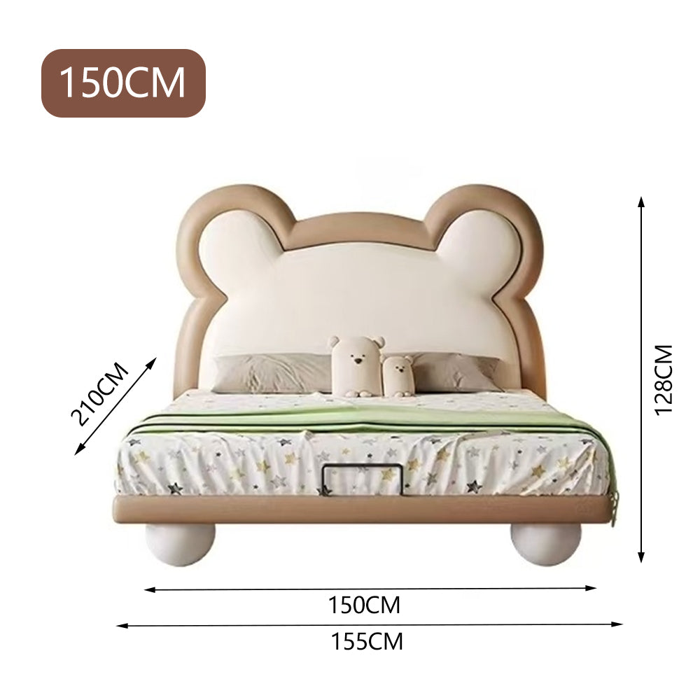 LUXORA CB1199 150/180cm Solid Wood Frame Cartoon Bear-Shape Kids Bed