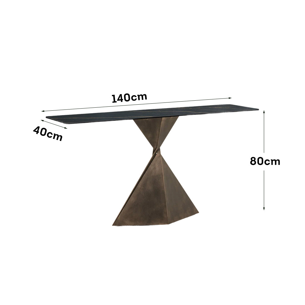 LUXORA CC1012 100/120/140cm Minimalist Style Sintered Stone Top Geometric Design Console Table