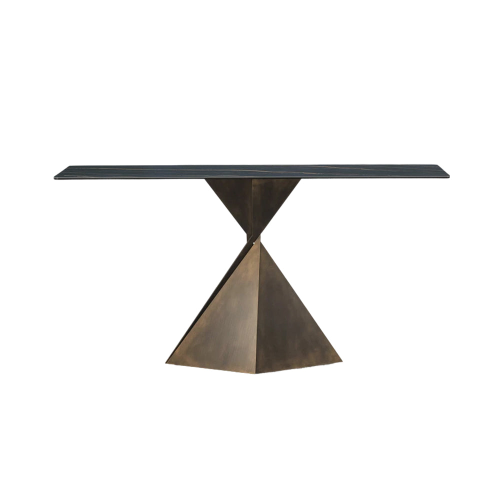 LUXORA CC1012 100/120/140cm Minimalist Style Sintered Stone Top Geometric Design Console Table