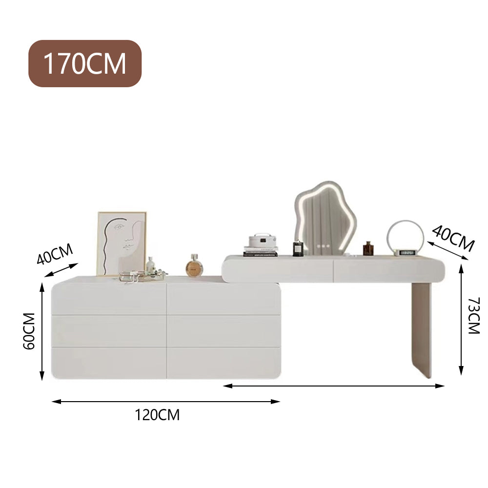 LUXORA DR1011 170-210cm Expandable Solid Wood Tabletop Dressing Table