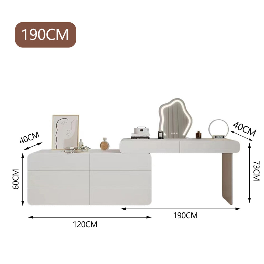 LUXORA DR1011 170-210cm Expandable Solid Wood Tabletop Dressing Table