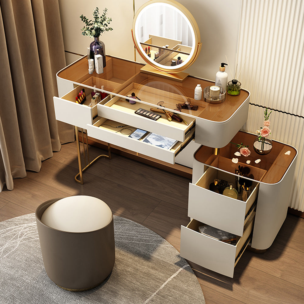 LUXORA DR1013 80-120cm Pine Frame Rock Board Desktop Dressing Table