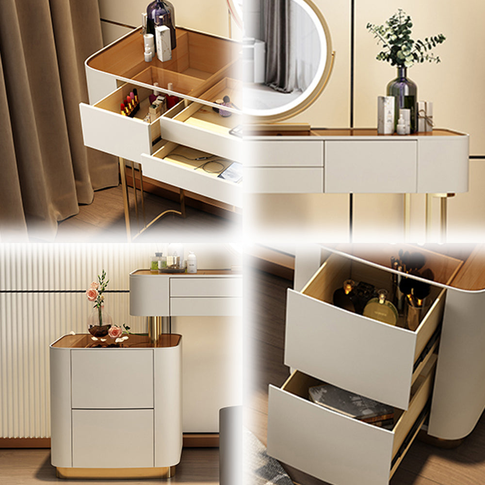 LUXORA DR1013 80-120cm Pine Frame Rock Board Desktop Dressing Table