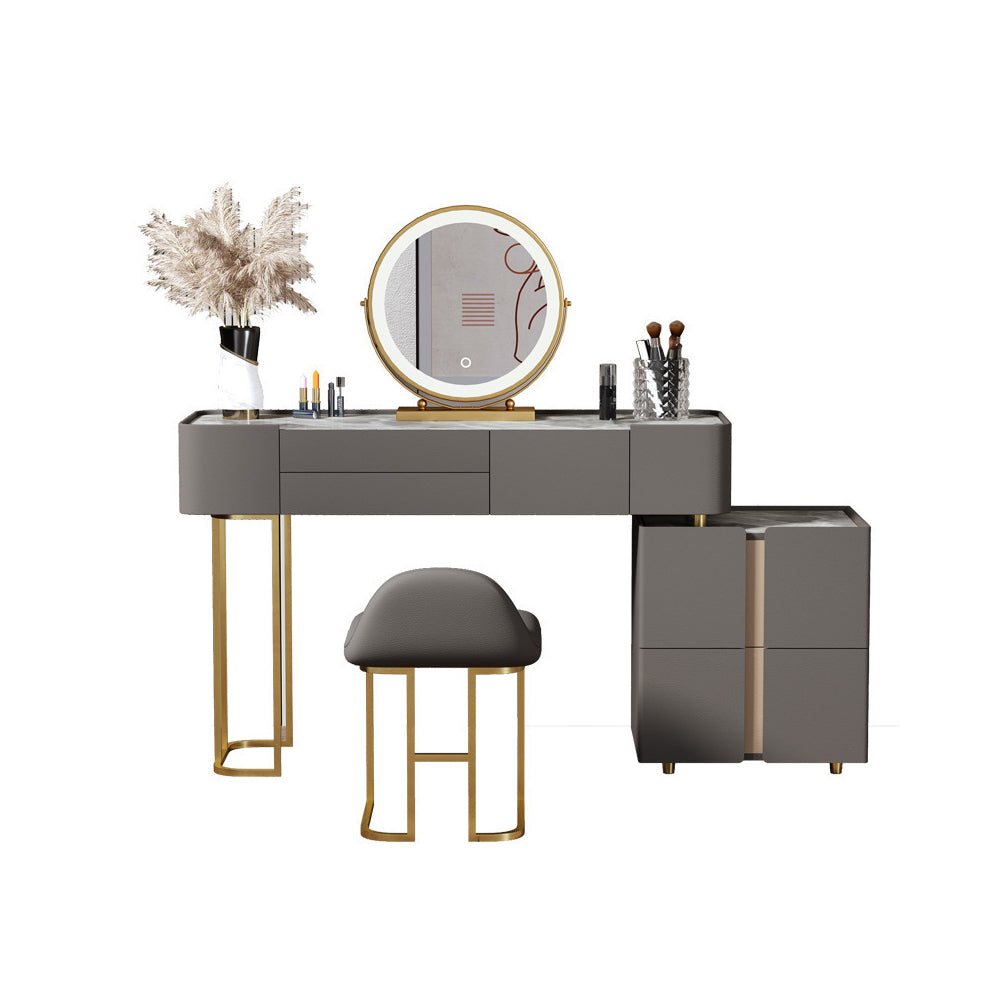 LUXORA DR1016 80-120cm Pine Frame Rock Board Desktop Dressing Table