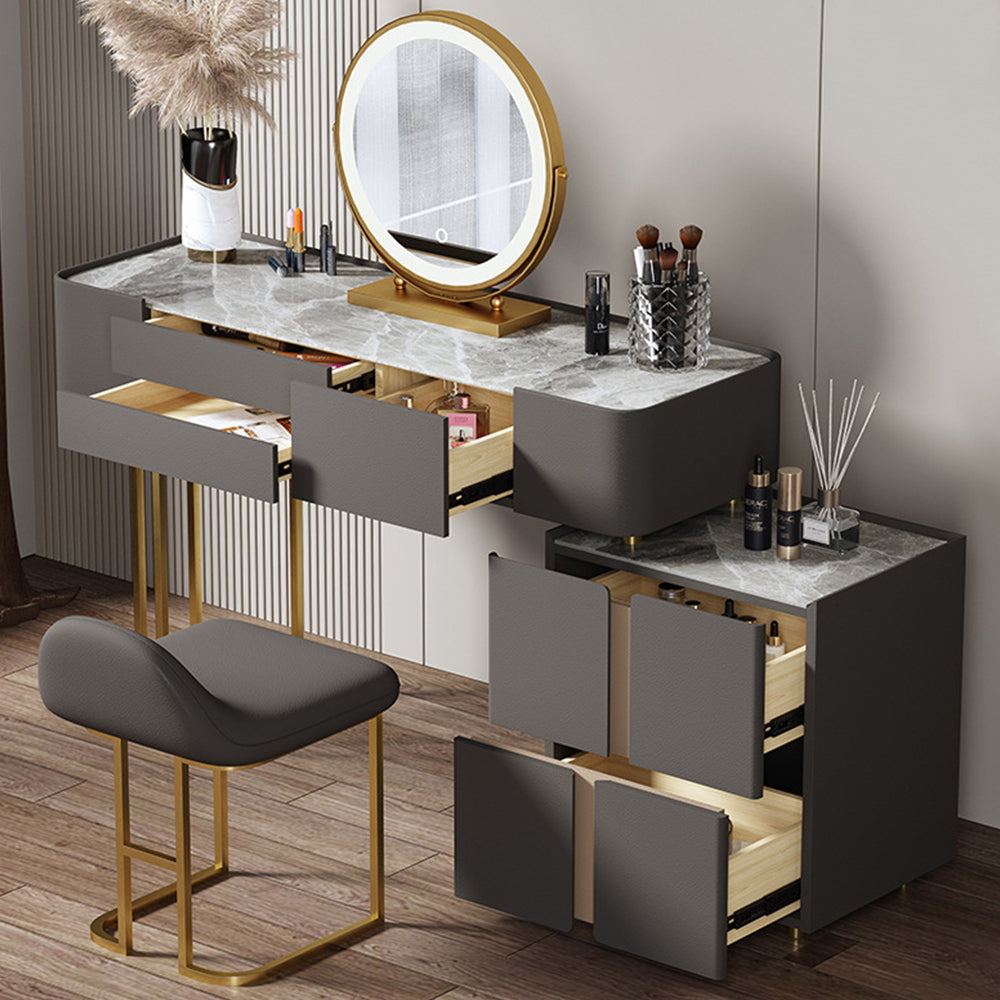LUXORA DR1016 80-120cm Pine Frame Rock Board Desktop Dressing Table
