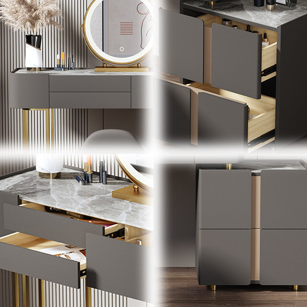 LUXORA DR1016 80-120cm Pine Frame Rock Board Desktop Dressing Table