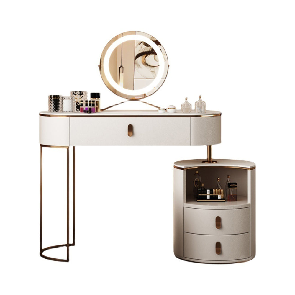 LUXORA DR1019 80-120cm Rock Countertop Solid Wood Cabinet Dressing Table