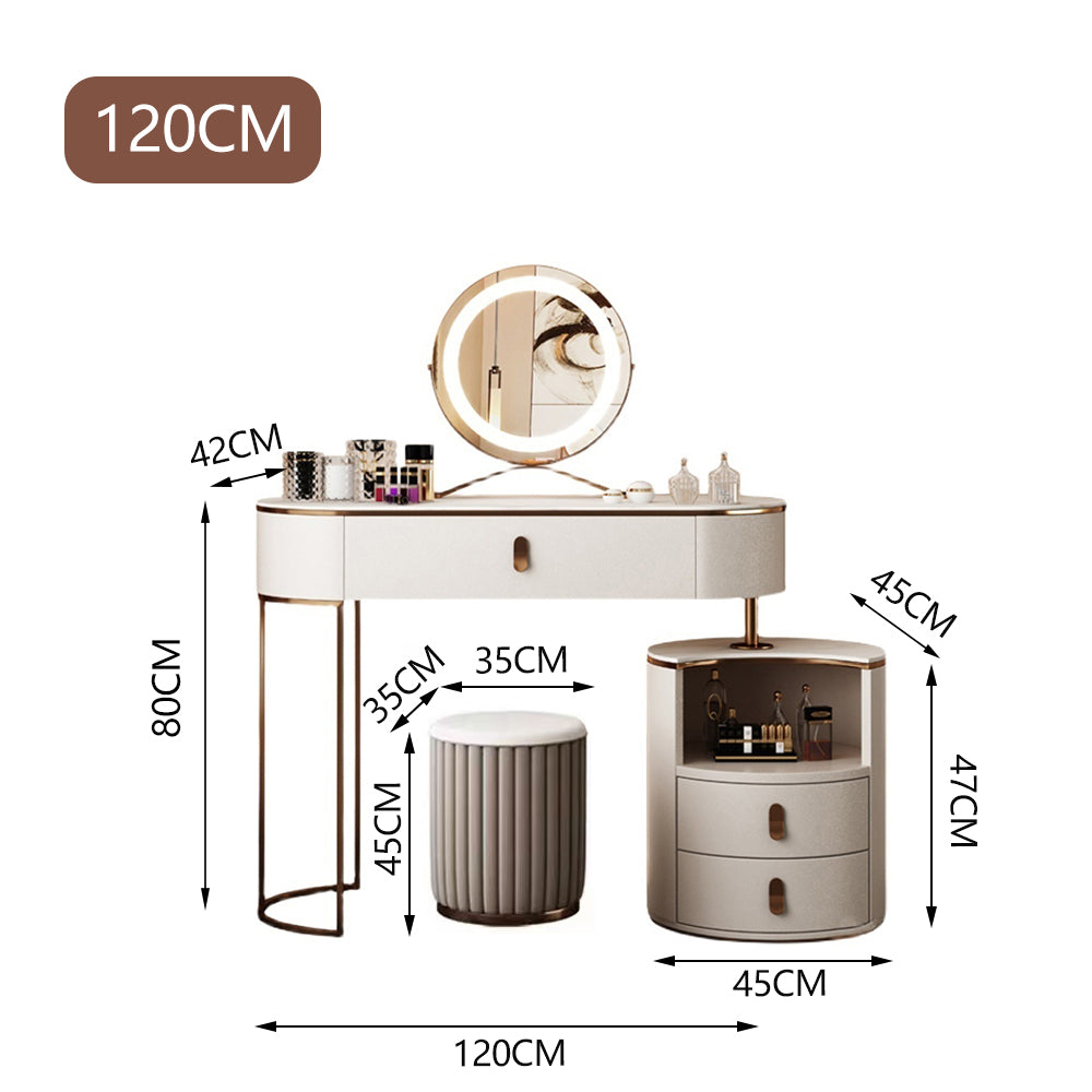 LUXORA DR1019 80-120cm Rock Countertop Solid Wood Cabinet Dressing Table