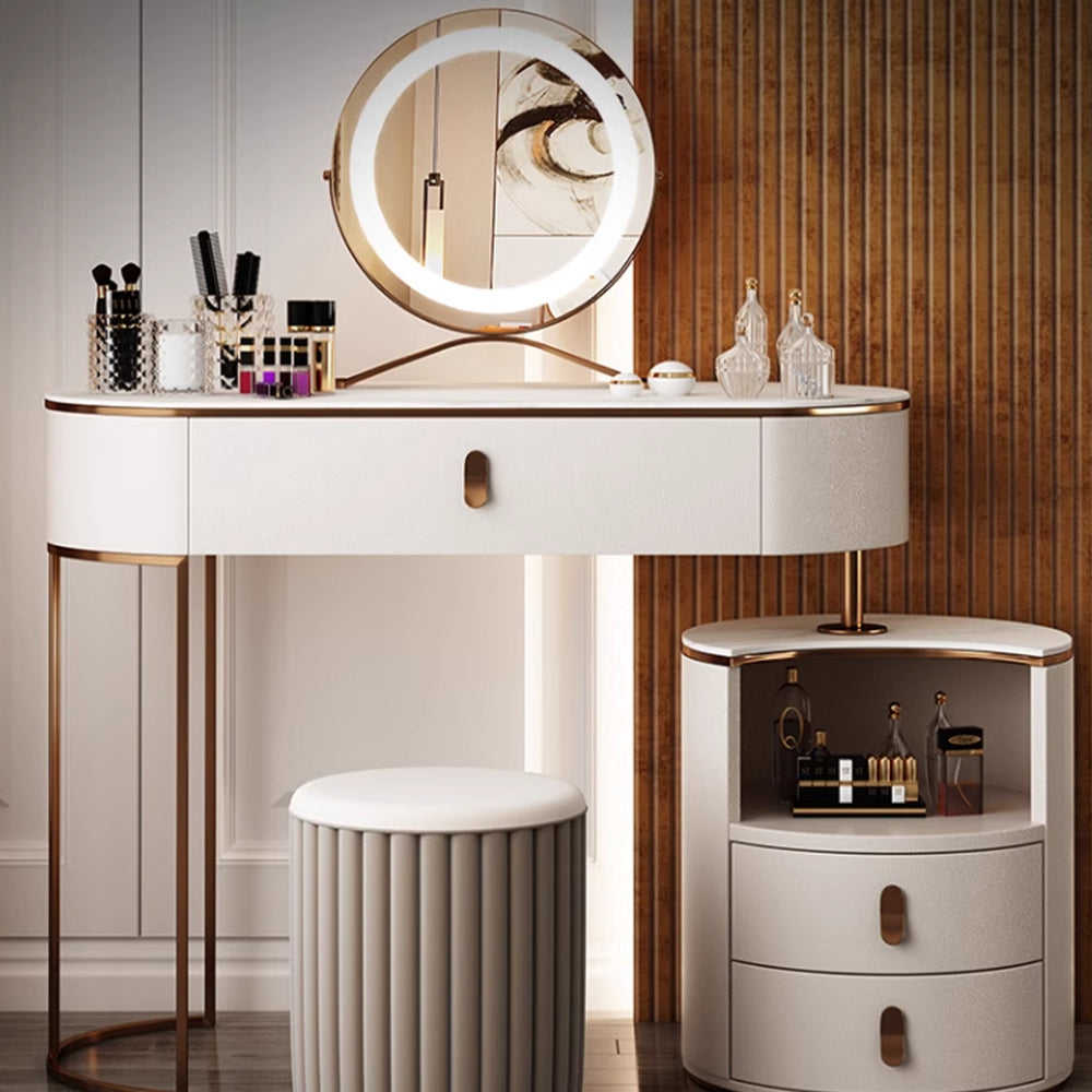 LUXORA DR1019 80-120cm Rock Countertop Solid Wood Cabinet Dressing Table