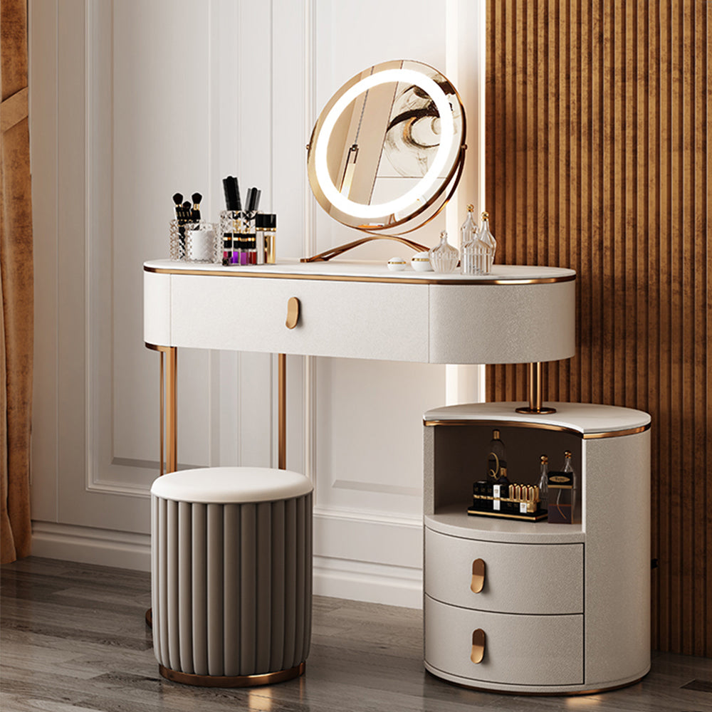 LUXORA DR1019 80-120cm Rock Countertop Solid Wood Cabinet Dressing Table