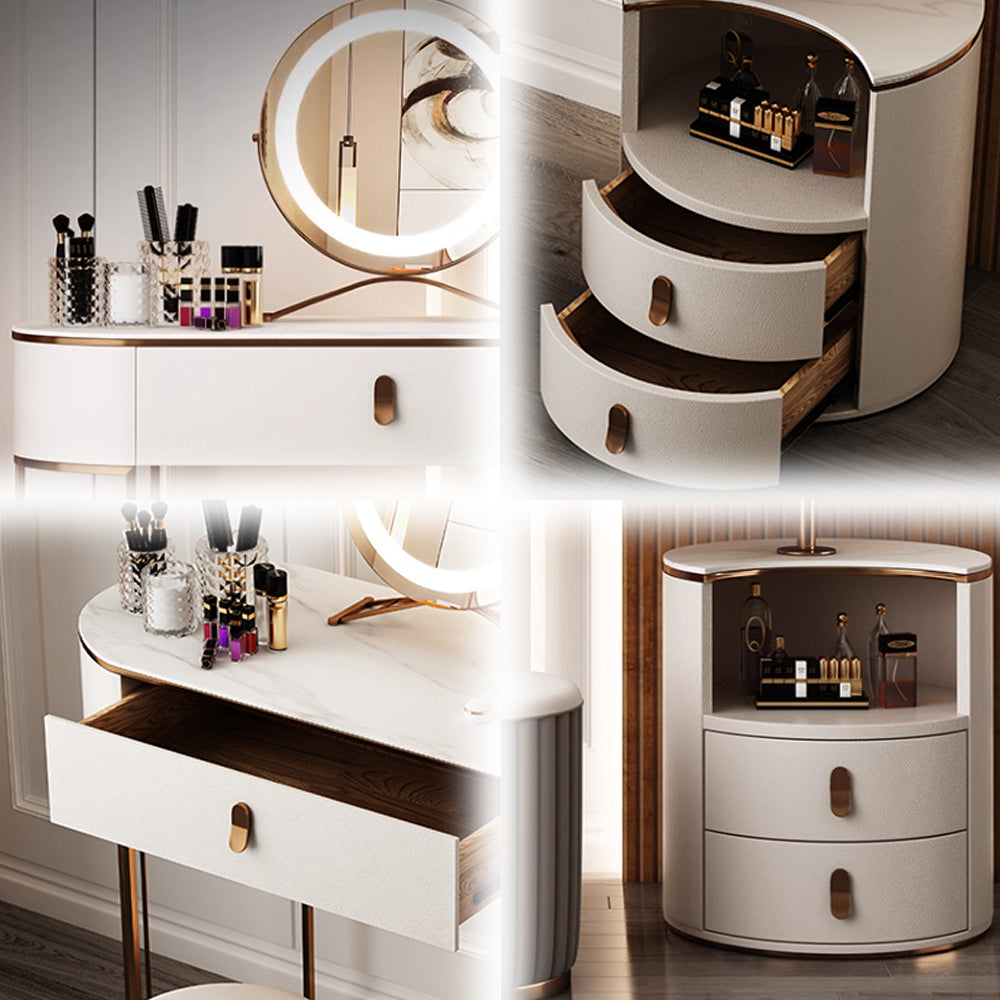 LUXORA DR1019 80-120cm Rock Countertop Solid Wood Cabinet Dressing Table