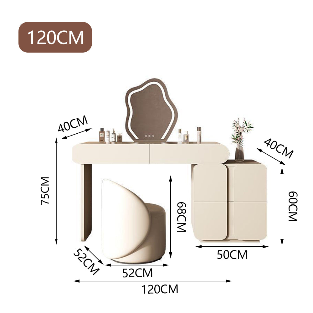 LUXORA DR1027 80-120cm Lacquered Solid Wood Tabletop Dressing Table