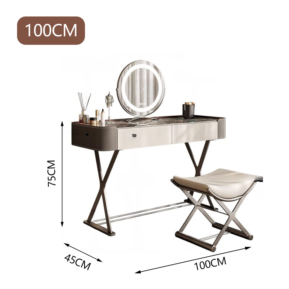 LUXORA DR1028 80-120cm Rock Countertop Lacquered Cabinet Dressing Table