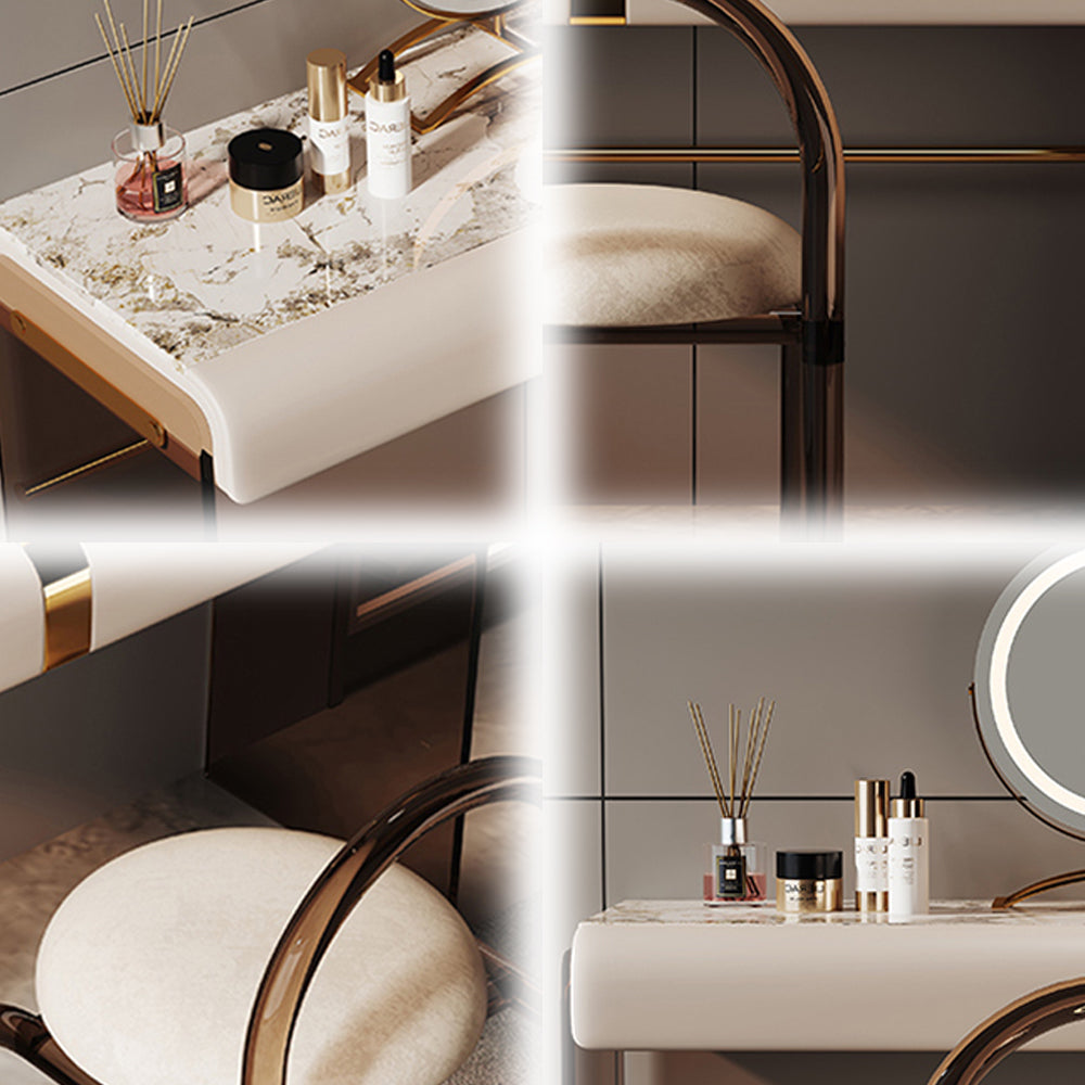 LUXORA DR1029 80-120cm Rock Countertop Solid Wood Cabinet Dressing Table