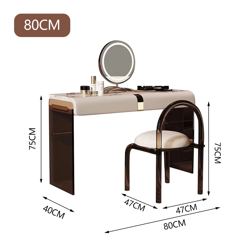 LUXORA DR1029 80-120cm Rock Countertop Solid Wood Cabinet Dressing Table