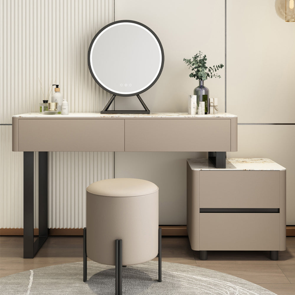 LUXORA DR1030 80-120cm Rock Countertop Solid Wood Cabinet Dressing Table