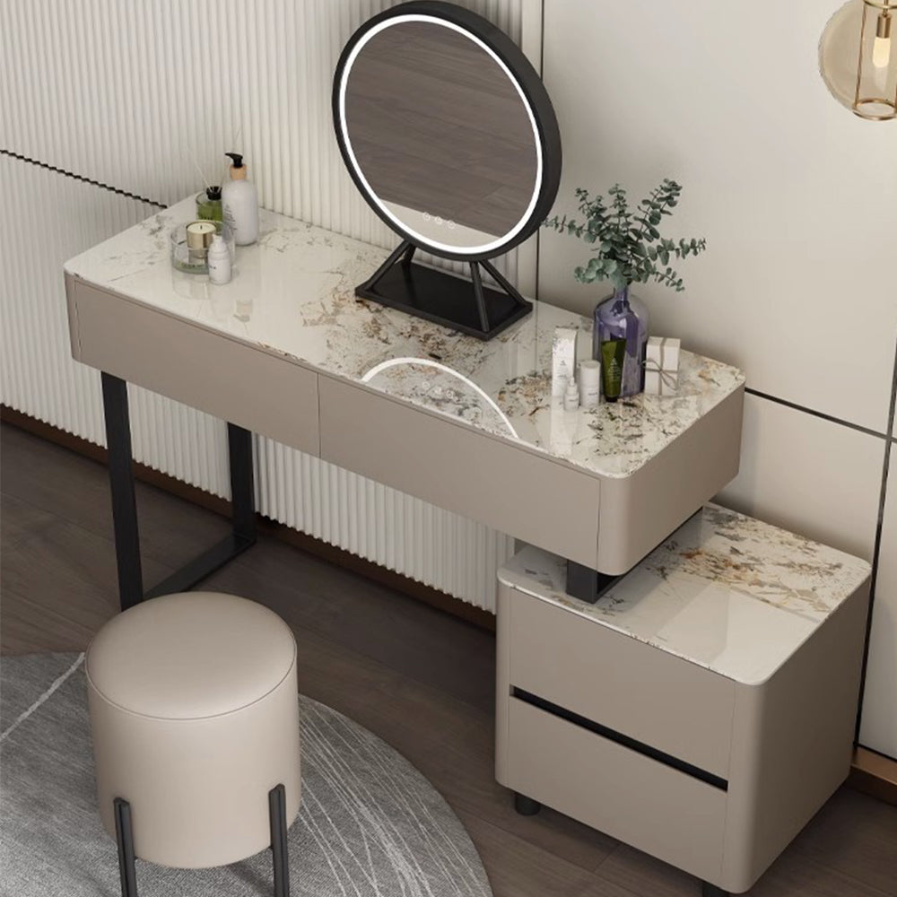 LUXORA DR1030 80-120cm Rock Countertop Solid Wood Cabinet Dressing Table