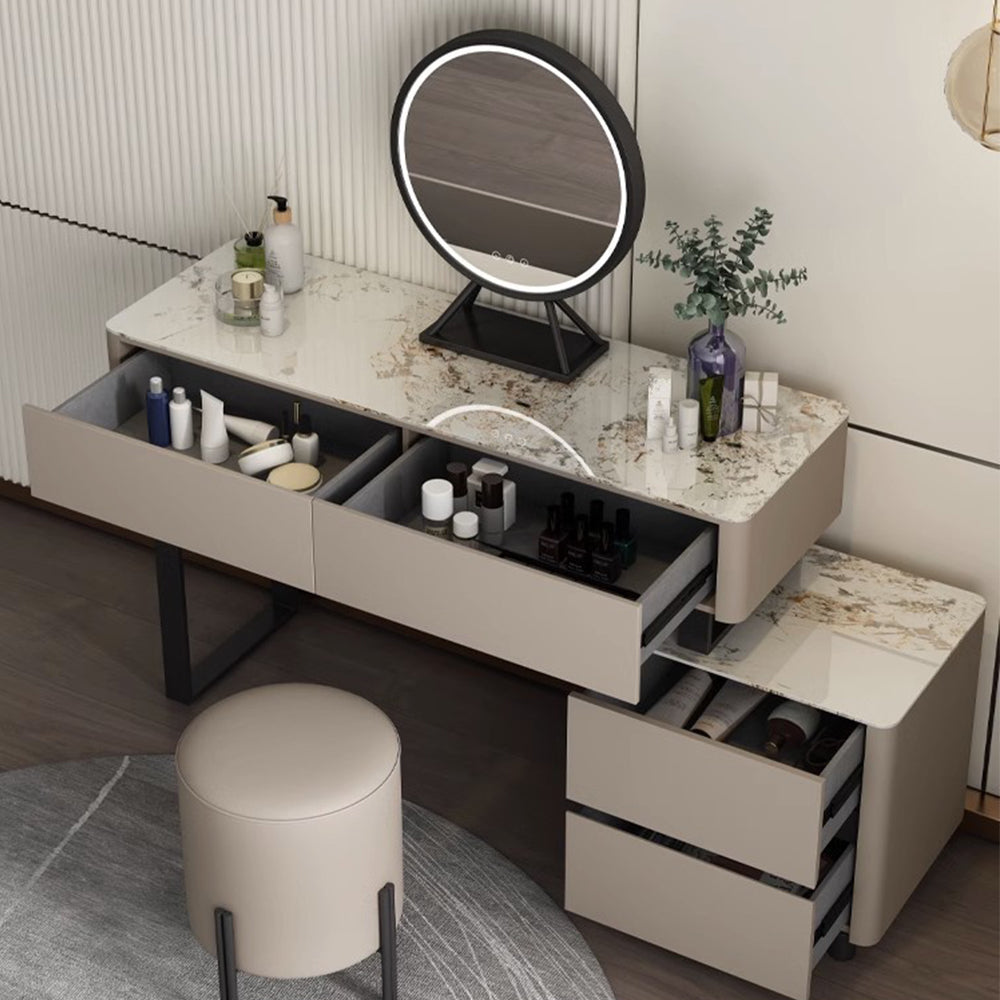 LUXORA DR1030 80-120cm Rock Countertop Solid Wood Cabinet Dressing Table