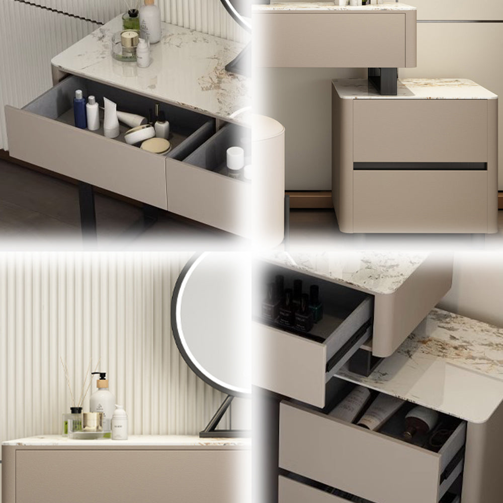 LUXORA DR1030 80-120cm Rock Countertop Solid Wood Cabinet Dressing Table