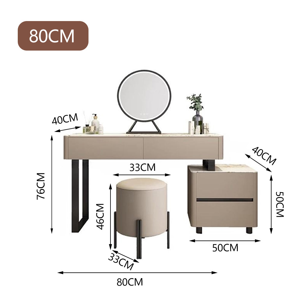 LUXORA DR1030 80-120cm Rock Countertop Solid Wood Cabinet Dressing Table
