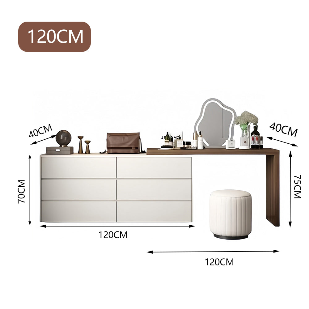 LUXORA DR1036 120-140cm Eco-Friendly Board Vanity Able With LED Mirror