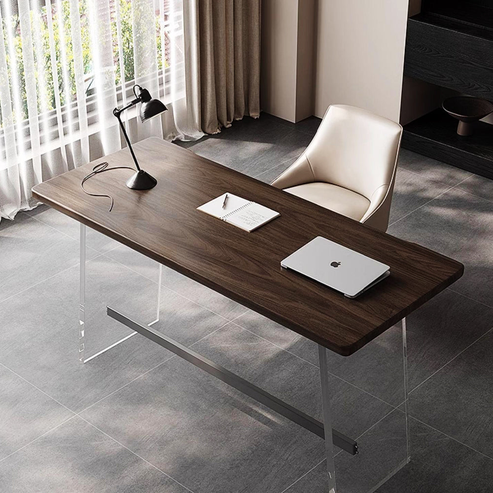 LUXORA WD1040 120/140/160cm Minimalist Style Black Walnut Solid Wood Desk